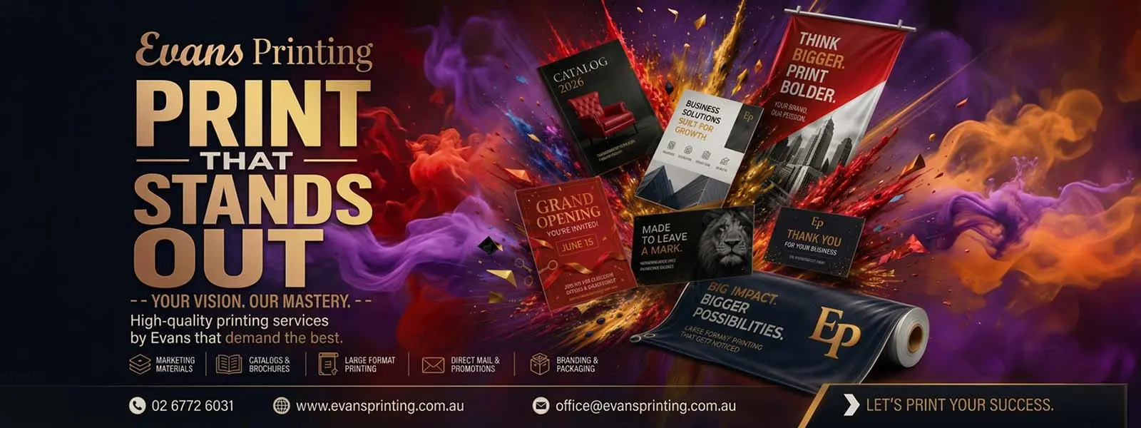 Evans Printing – Optimised Slider Banner Gold logo