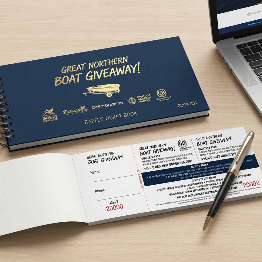 Get Raffle tickets books printed in Taree and Forster Tuncurry NSW